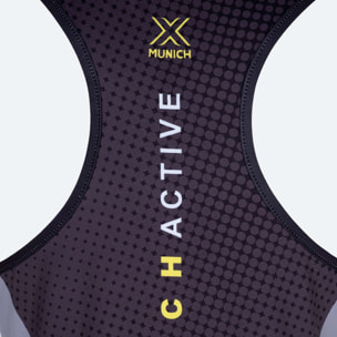 Camiseta sin mangas MUNICH Top Club de poliéster-elastano negro