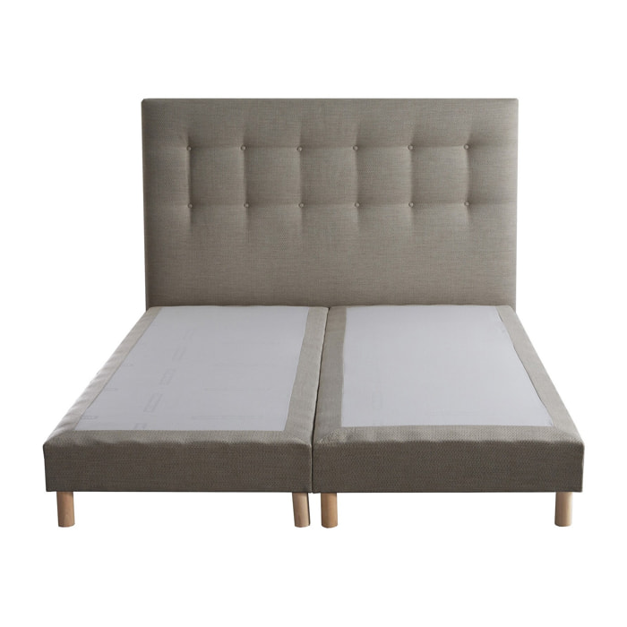 Ensemble sommier tapissier, SYMBIOSE, tête de lit capitonnée