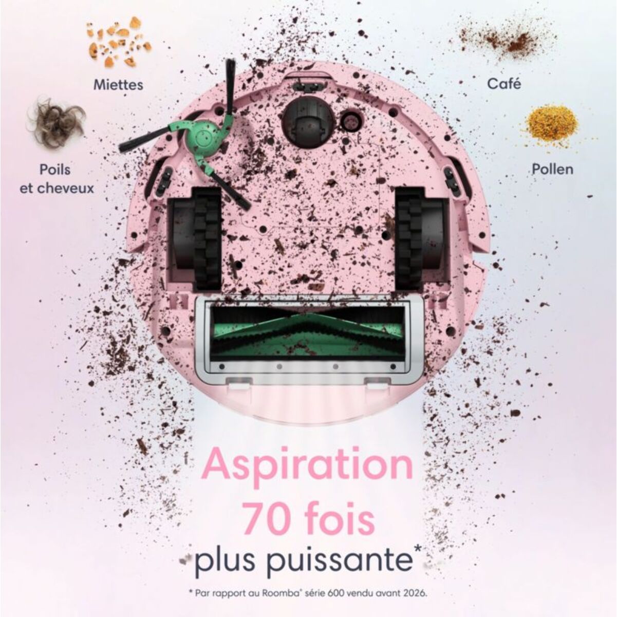 Robot Aspirateur Laveur IROBOT Roomba Mini Rose F155640