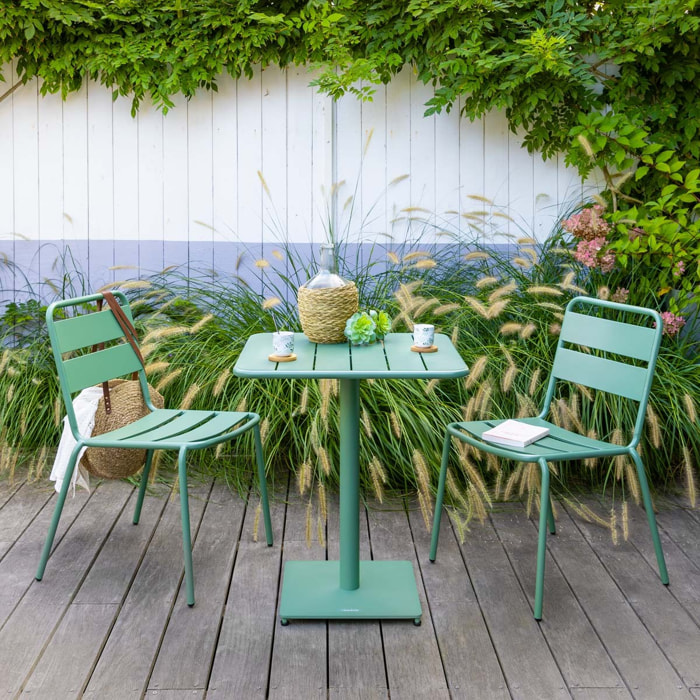 Table de jardin carrée Phuket Vert olive
