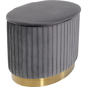 Tabouret-coffre Roma velours gris Kare Design