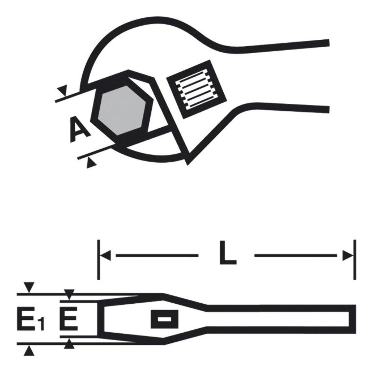 Clé à molette ouverture 39 mm extra-large 8' VIRAX 215 mm - 017050
