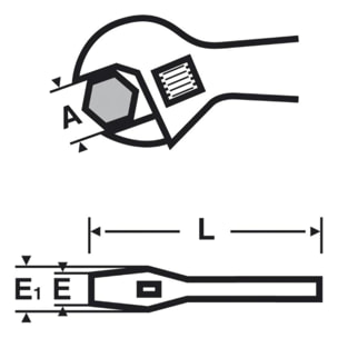 Clé à molette ouverture 39 mm extra-large 8' VIRAX 215 mm - 017050
