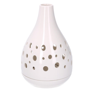 Portacandele in ceramica da 1 posto bianco tondo cmø11,2h18,5