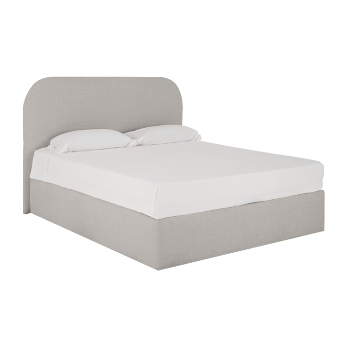 Lit coffre en ton gris clair pour les sommiers en différentes tailles