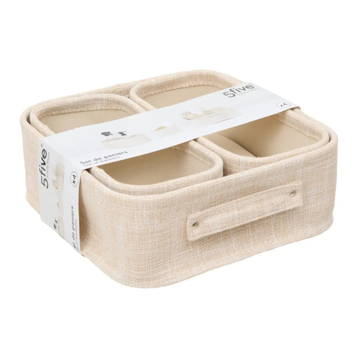 Set 4 paniers beige