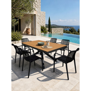 LAMU - Ensemble repas de jardin 6 places en alu - Gris anthracite