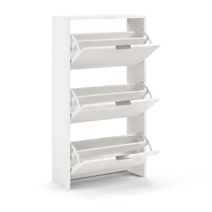 Zapatero de 3 puertas abatibles en blanco artik 60x113 cm Remi Blanco Artik (Blanco Mate)