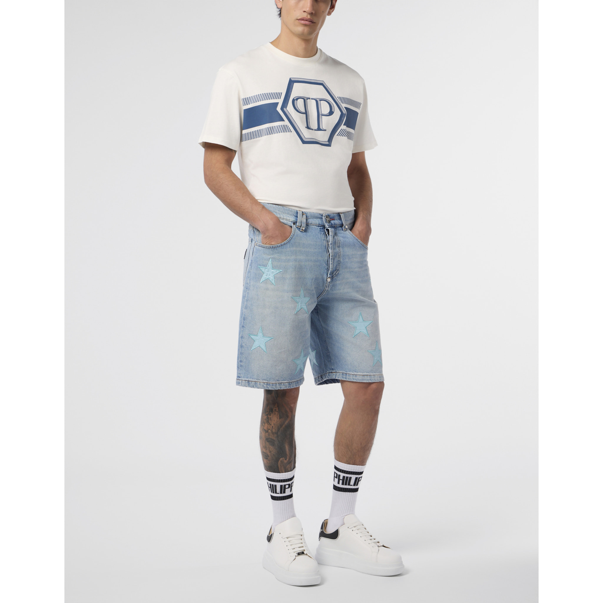 PHILIPP PLEIN Denim Shorts Cocco Stars