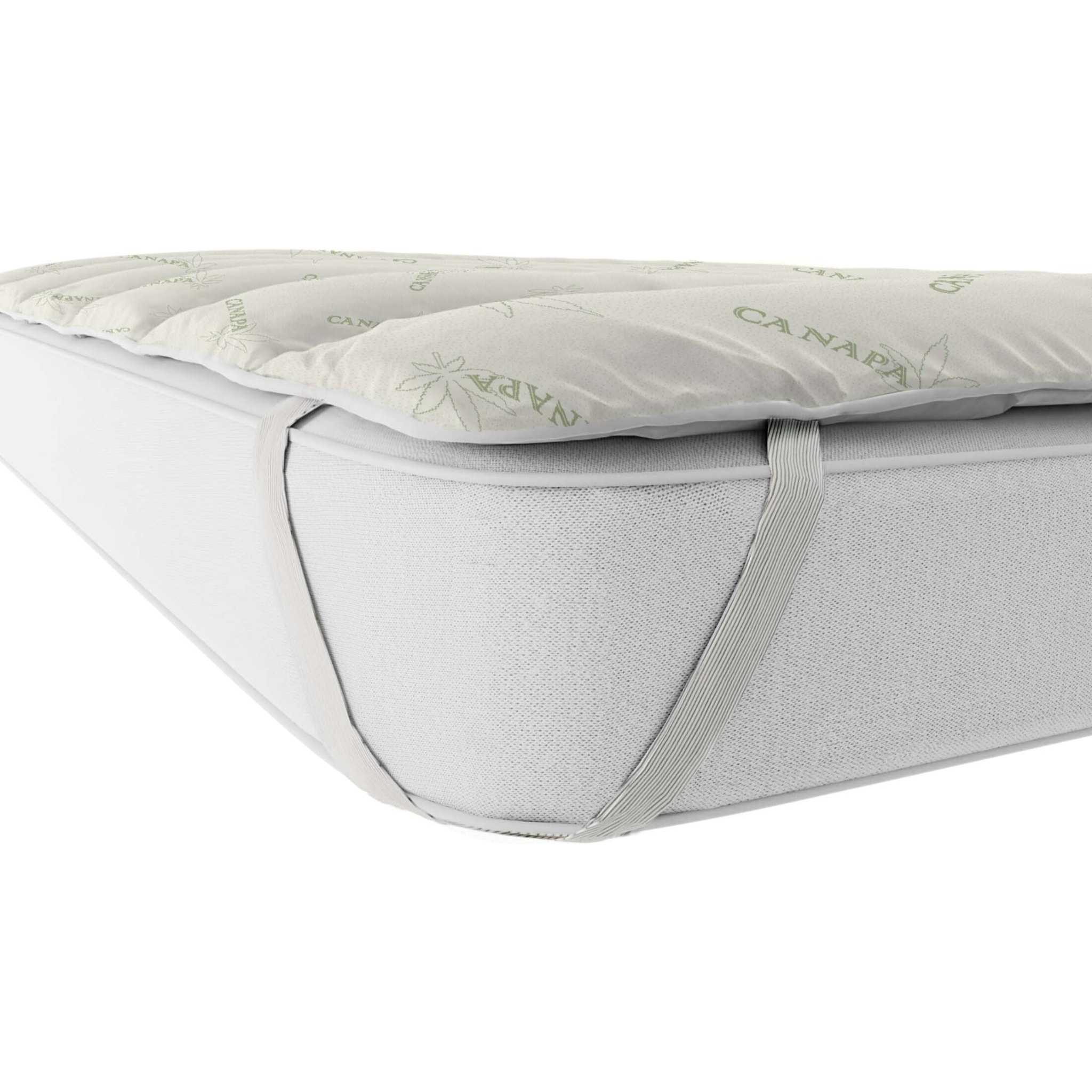 TOPPER TRAPUNTATO CANAPA CON ELASTICI - Made in Italy
