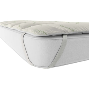 TOPPER TRAPUNTATO CANAPA CON ELASTICI - Made in Italy