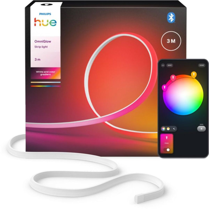 Bandeau LED PHILIPS HUE OmniGlow Strip Light 3m White&Color grad