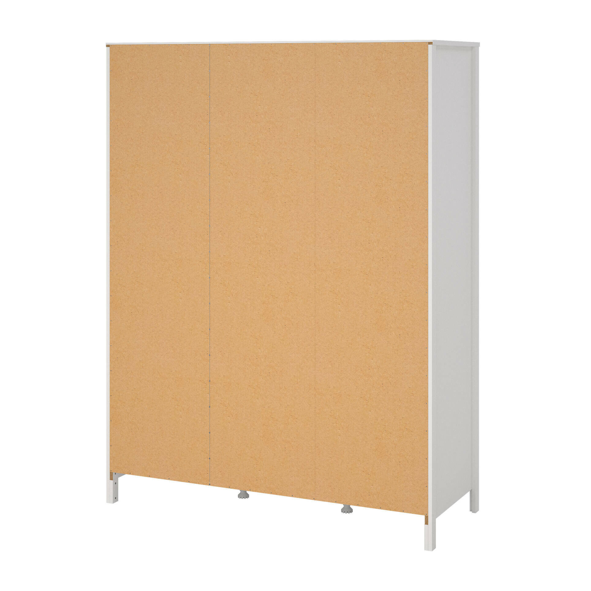 Guardaroba 3 ante Rufina, Mobile camera da letto, Cabina armadio portabiti, Armadio appendiabiti, 150x58 h199 cm, Bianco