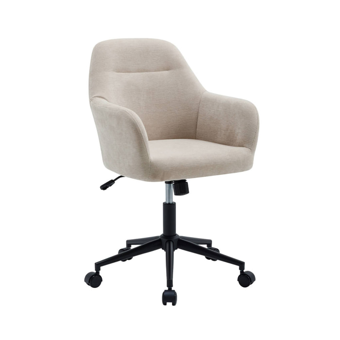 Chaise de bureau à roulettes ajustable métal et tissu  STAN