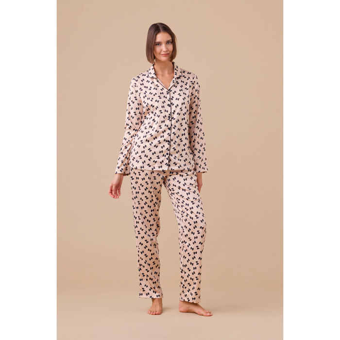 Pigiama donna in raso articolo fiocco. Noidinotte