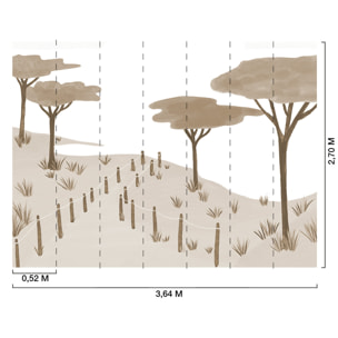 Papier peint panoramique Pins et plage Mocka  Intissé