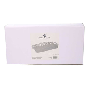 Vassoio in metallo farfalla crema rettangolare cm41x20h6,5