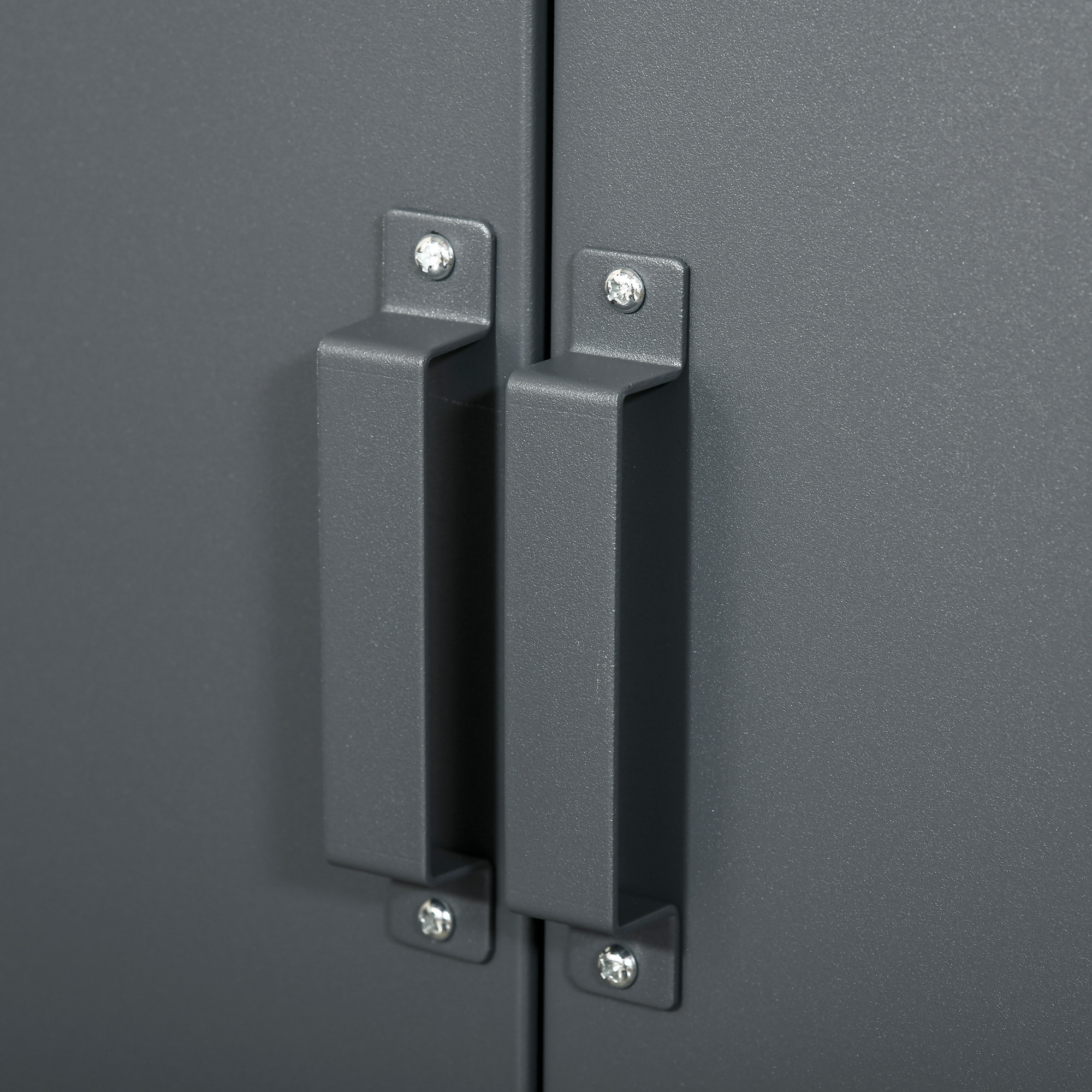 Armoire de rangement métal design industriel - 2 étagères - structure piètement tôle métal gris anthracite
