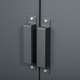 Armoire de rangement métal design industriel - 2 étagères - structure piètement tôle métal gris anthracite