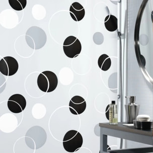 Rideau de douche PEVA BUBBLE 180x200cm Noir & Gris Spirella