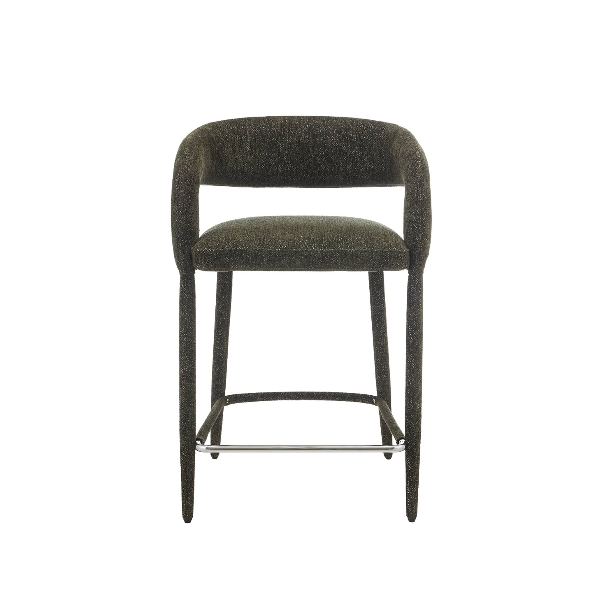 Tabouret de bar contemporain tissu (lot de 2) ALESSIA