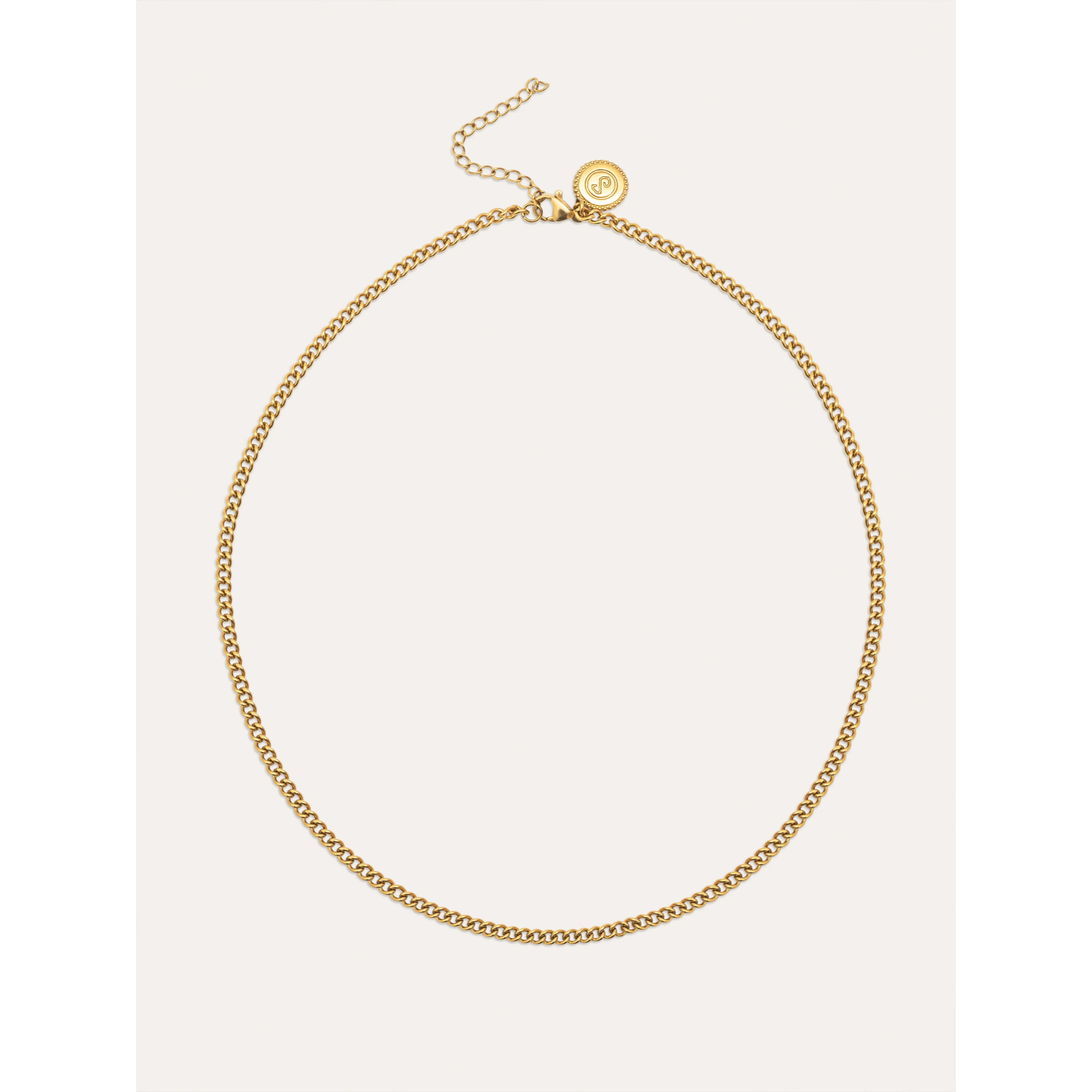 Collar Cadena Barbada Acero Baño Oro
