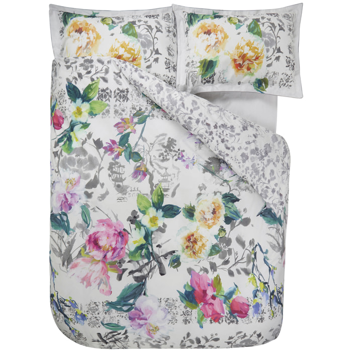 Housse de couette imprimée en percale de coton, MAJOLICA, Multicolore