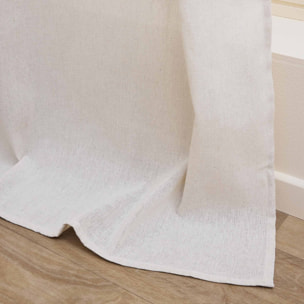 Rideau bohème jute et pompons - Blanc cassé