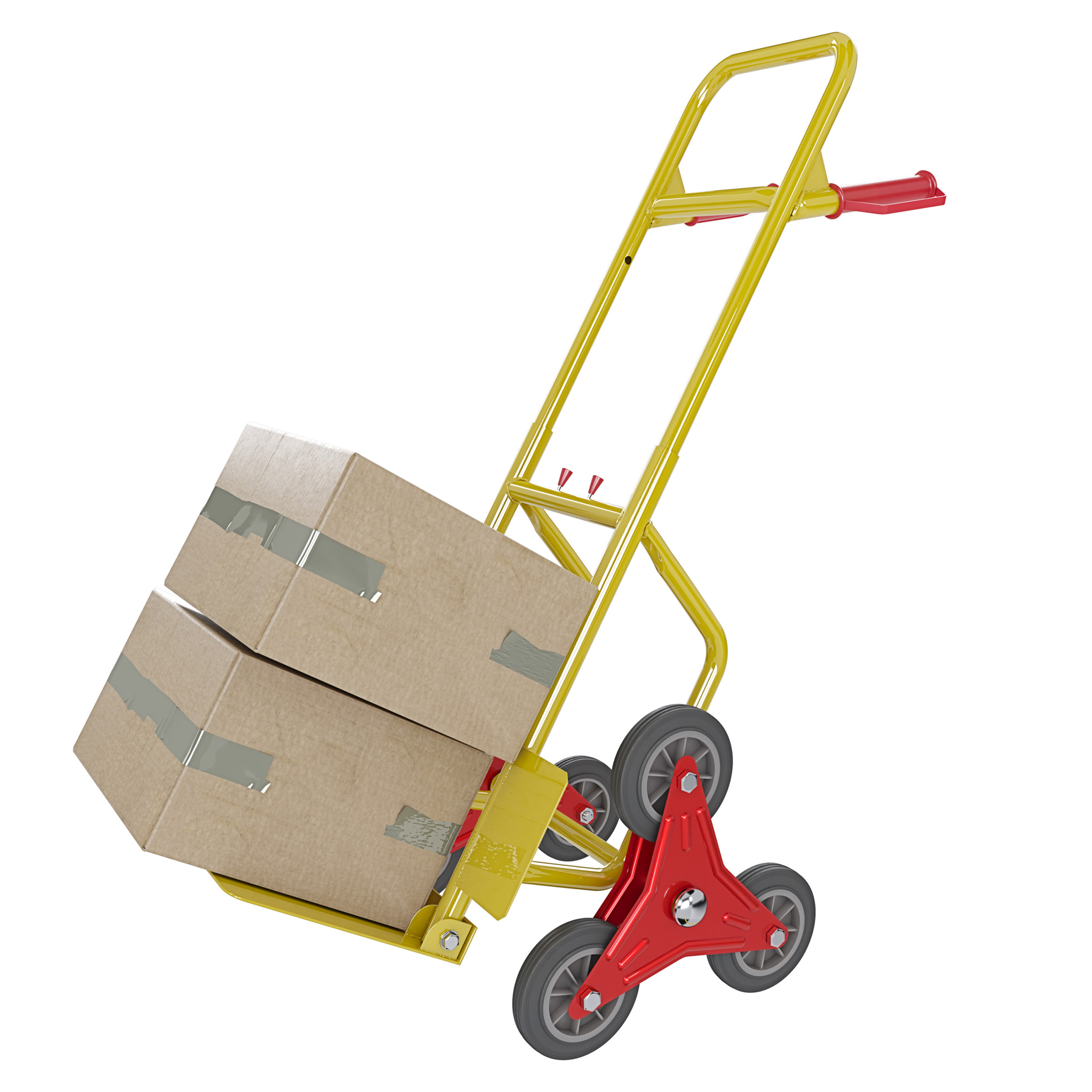 Carrello A Mano Montascale Portapacchi Portata Max 200 Kg Carrellino Pieghevole Acciaio Tubolare Ruote In Gomma Trasporto Pacchi 112x61x44 Cm Giallo