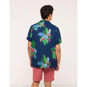 Camisa Manga Corta Azul Marino - Cattaneo