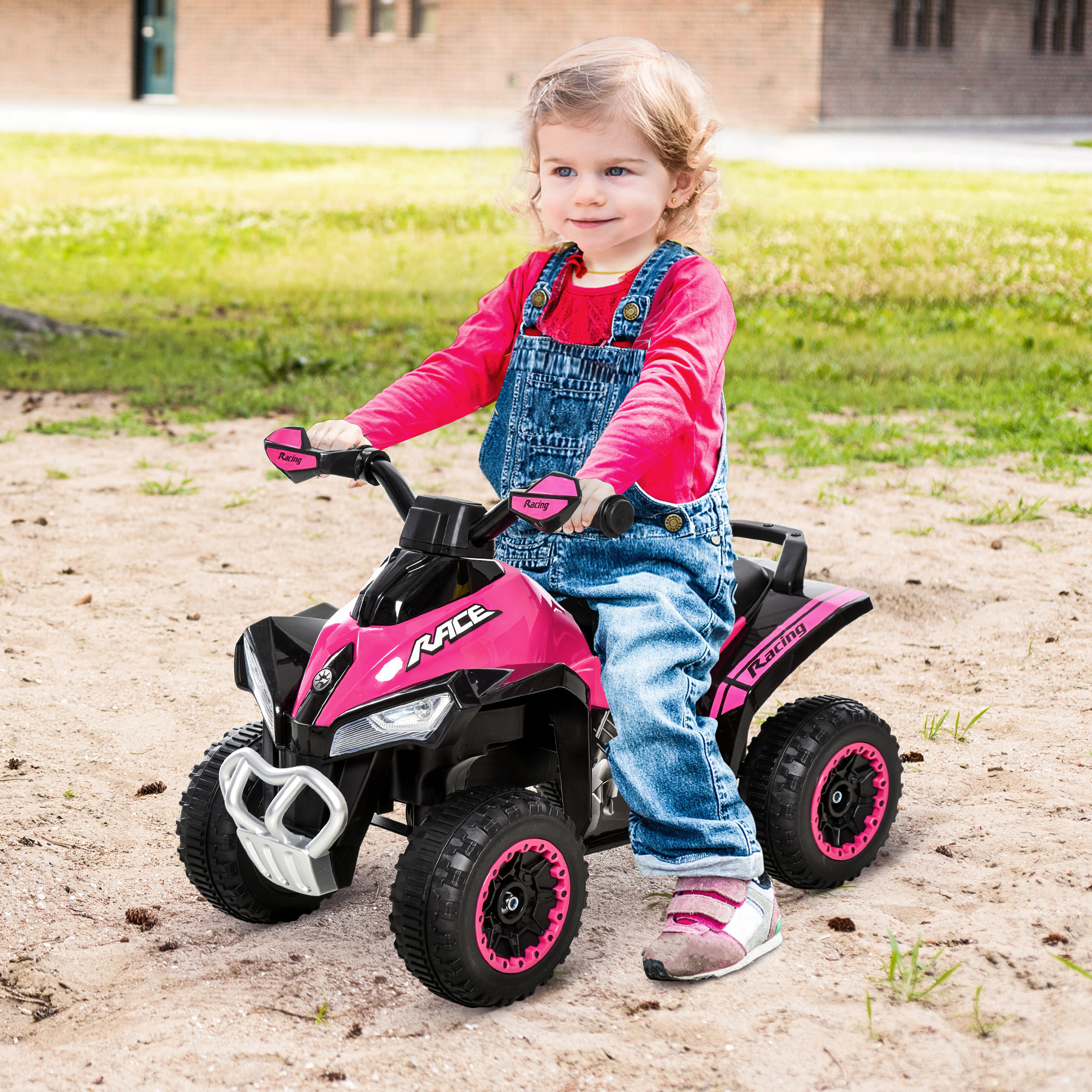 Quad Correpasillos para Niños con Luces y Música Rosa