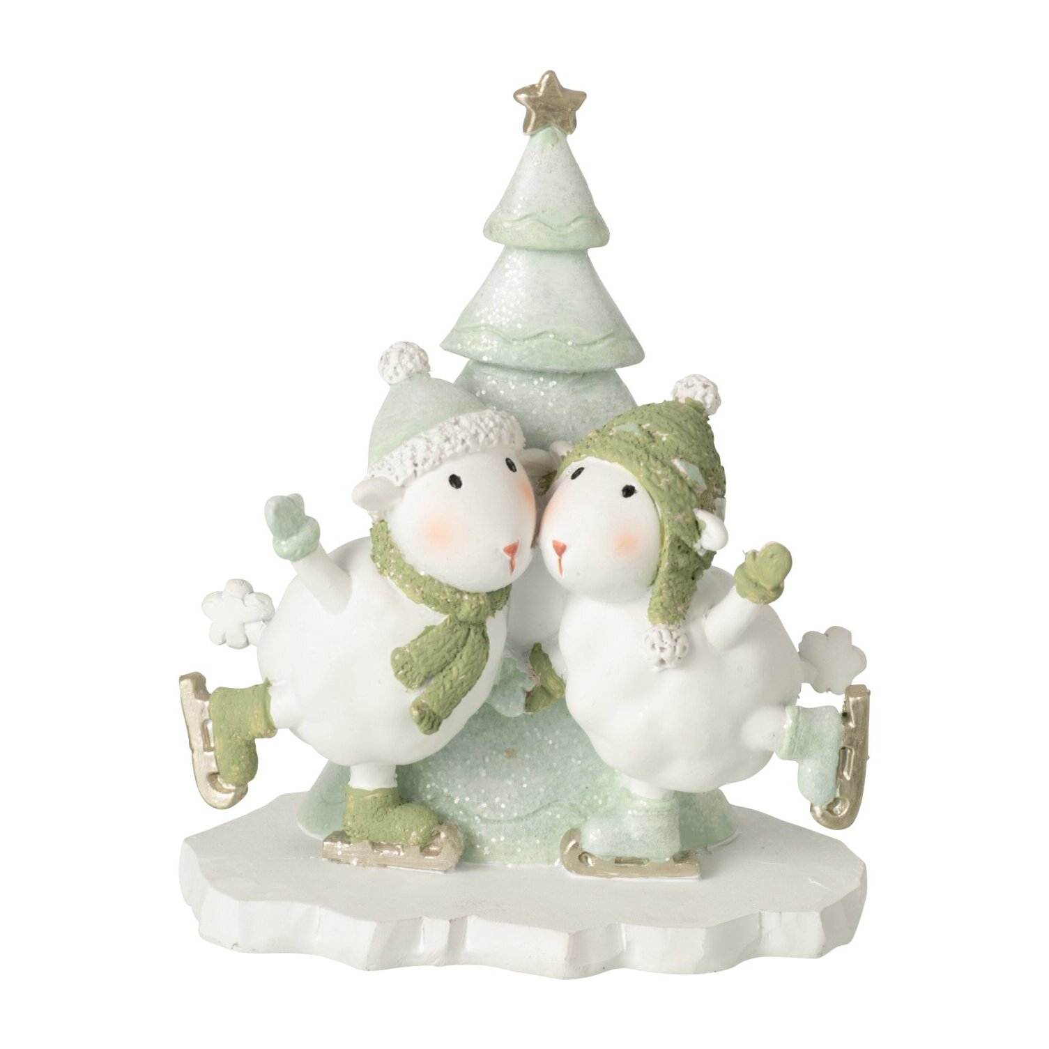 J-Line Mouton patin et pin Pierre - blanc/vert