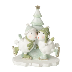 J-Line Mouton patin et pin Pierre - blanc/vert