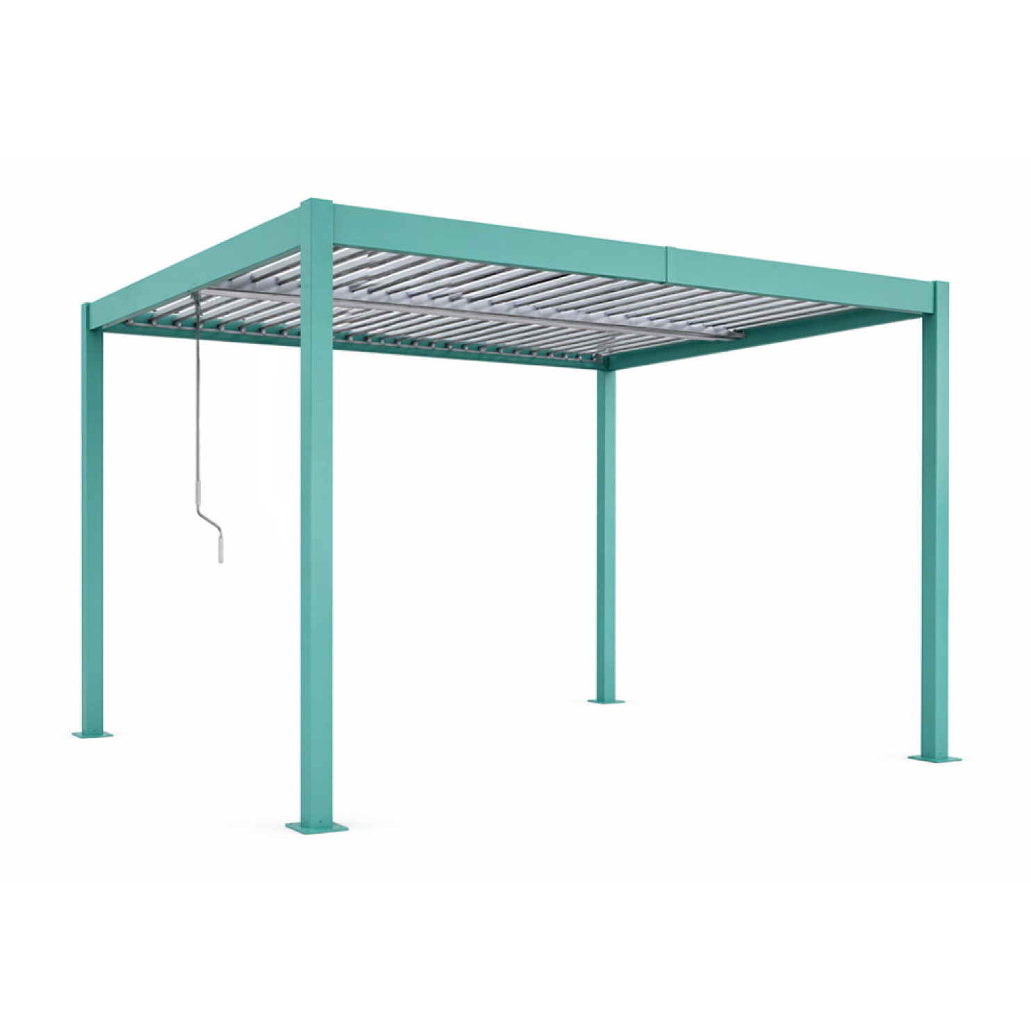 Pergola bioclimatique structure et lames orientables en aluminium vert 4x3m SOPRON