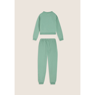 Tuta bambina in cotone con stampa metallizzata