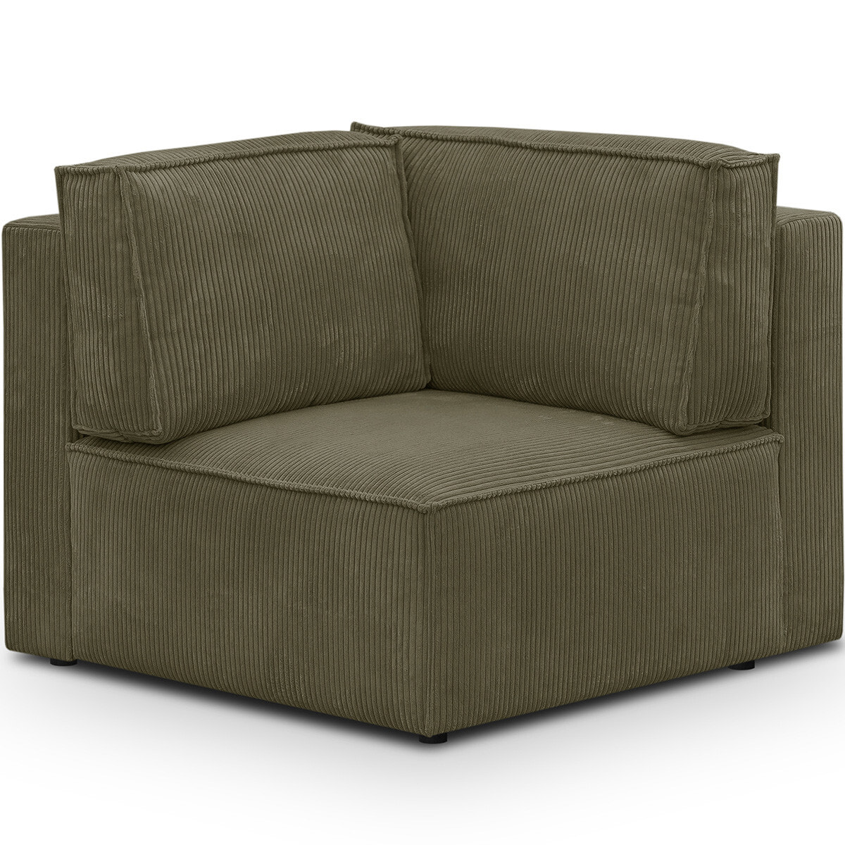 Canapé d'angle droit convertible 8+2 places en velours côtelé - HARPER MOD