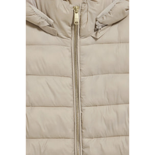 Chaqueta ultralight beige oscuro Cintia de capucha extraíble y bordado PC