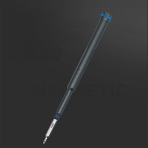 Juego de destornillador de precisión 44 en 1 con rosca giratoria y puntas magnéticas incluidas en funda de aluminio.