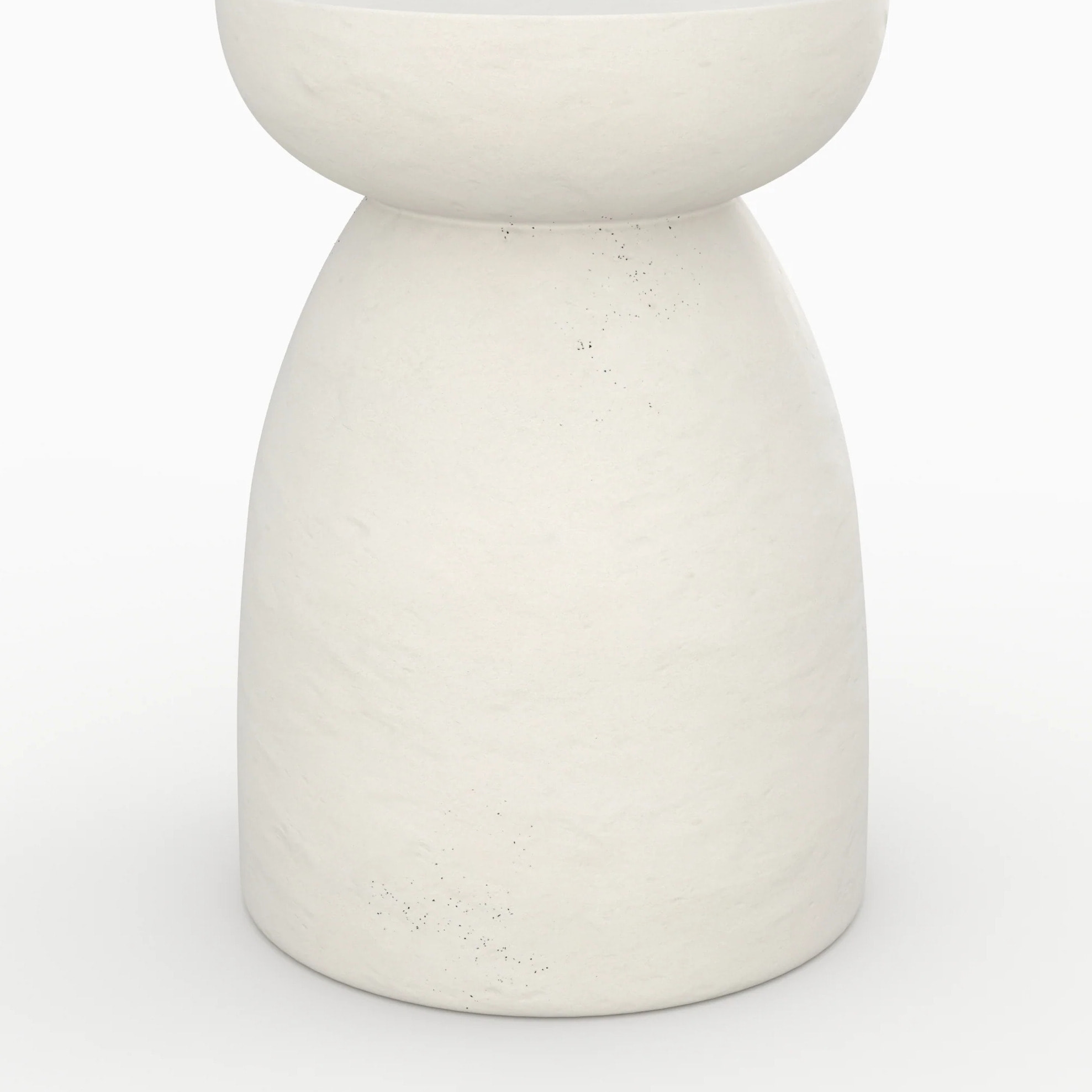 Table d'appoint ronde en béton blanc D35 cm - Capri