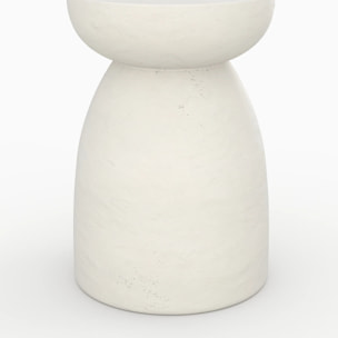 Table d'appoint ronde en béton blanc D35 cm - Capri