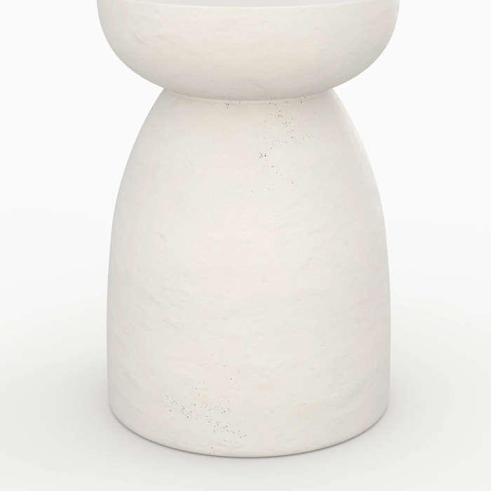 Table d'appoint ronde en béton blanc D35 cm - Capri