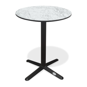 BISTRO - Table ronde de jardin en acier et plateau HPL