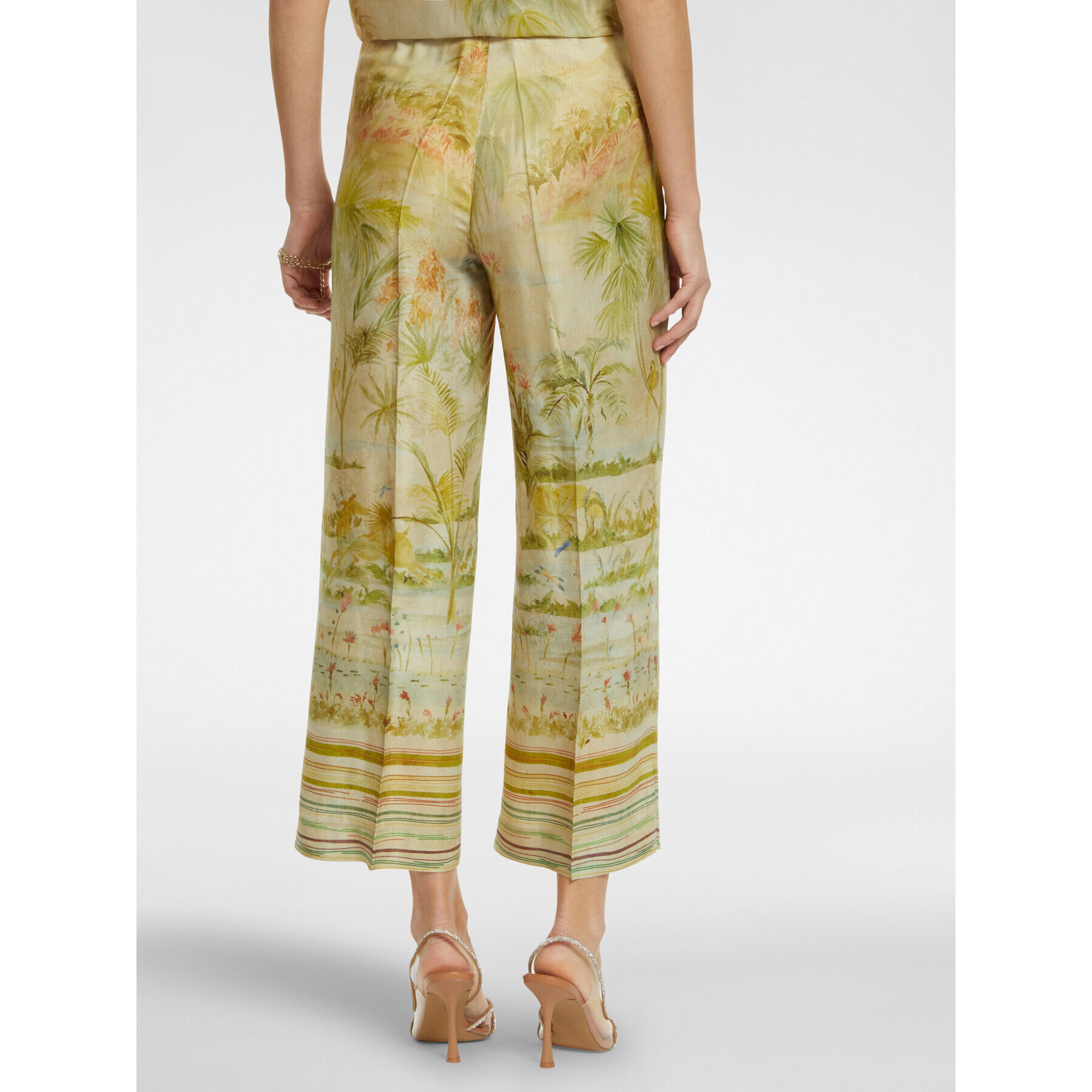 Elena Mirò - Pantalón cropped estampado - Beige