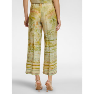 Elena Mirò - Pantalón cropped estampado - Beige