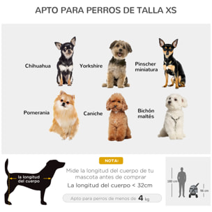 Cochecito para Mascotas Plegable Carrito para Perros Desmontable Acero Tela Oxford Ruedas Giratorias Frenos Ventana para Perros Gatos Pequeñitos 67x45x96 cm Gris