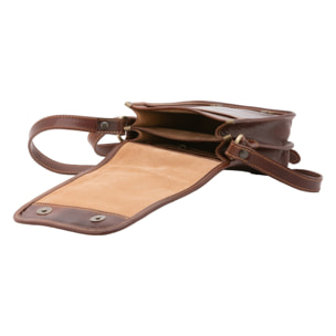 Borsa a tracolla da uomo in vera pelle - Modello False - Made in Italy - 20.0 x 16.5 x 10.0 cm