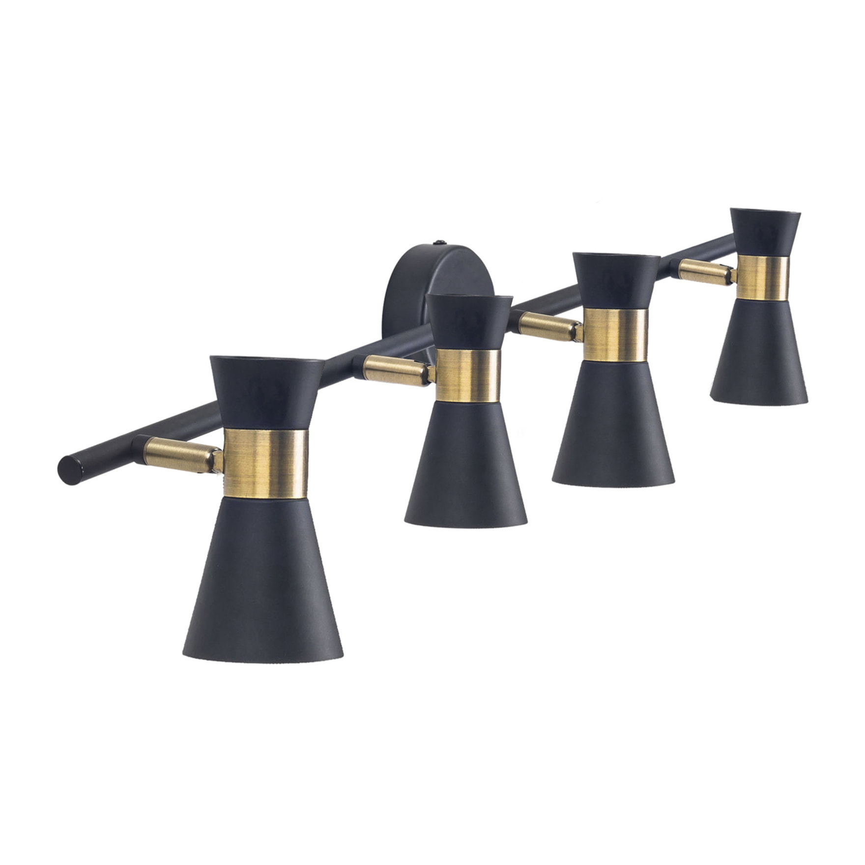 FORLIGHT Eufo plafón  en negro con acabado en oro de 4 luces para bombilla GU10