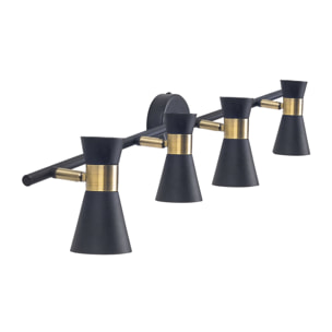 FORLIGHT Eufo plafón  en negro con acabado en oro de 4 luces para bombilla GU10