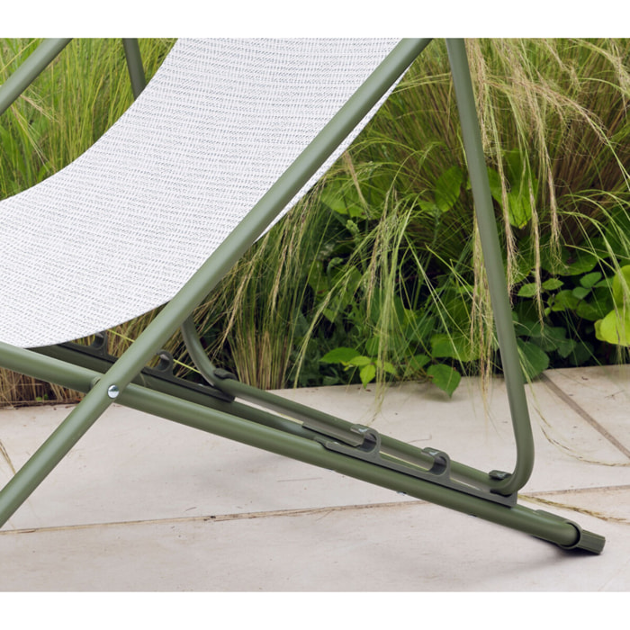 Lot de 6 Chiliennes en acier - vert mélèze - SUNNY