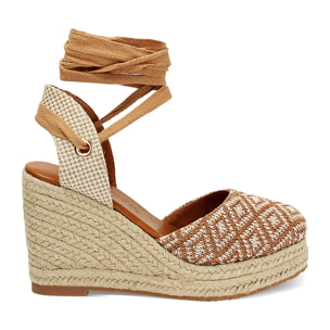 Campesine donna cognac-beige in raffia